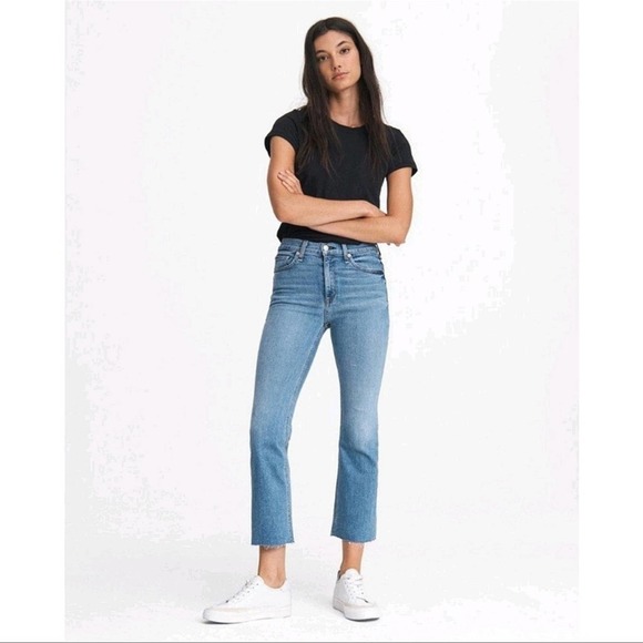 rag & bone Denim - rag and bone Hana High-Rise Flare Cropped Jeans - Levee Slim Fit Size 28